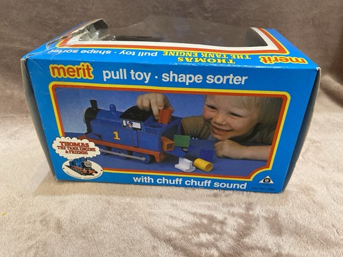 Vintage 1984 Merit Pull Along Toy Thomas the Tank Engine Shape Sorter With Box - Picture 3 of 6