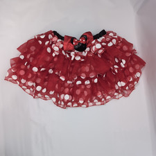 Disney Minnie Mouse Skirt Red Polka Dot Ruffled Tulle Child Small