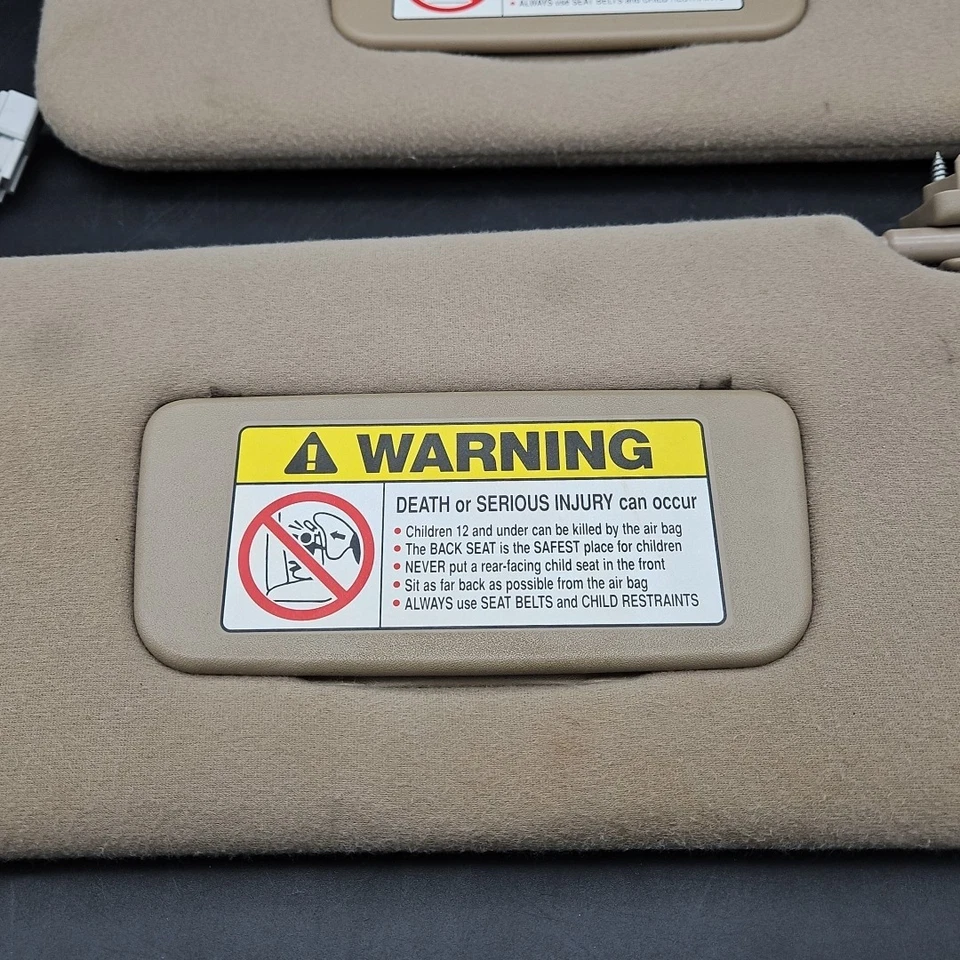 Par de parasoles Acura RL 1999-2004 izquierda derecha genuinos OEM marrón claro Foto 3 de 4