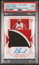 JAMAL SHEAD 2024 NATIONAL TREASURES ROOKIE PATCH AUTO ORANGE /75 PSA 9