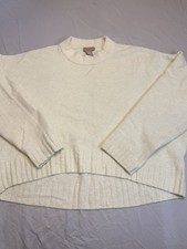H M Oversized Mohair-Blend Wool Womens Size M White/Cream Melange Sweater