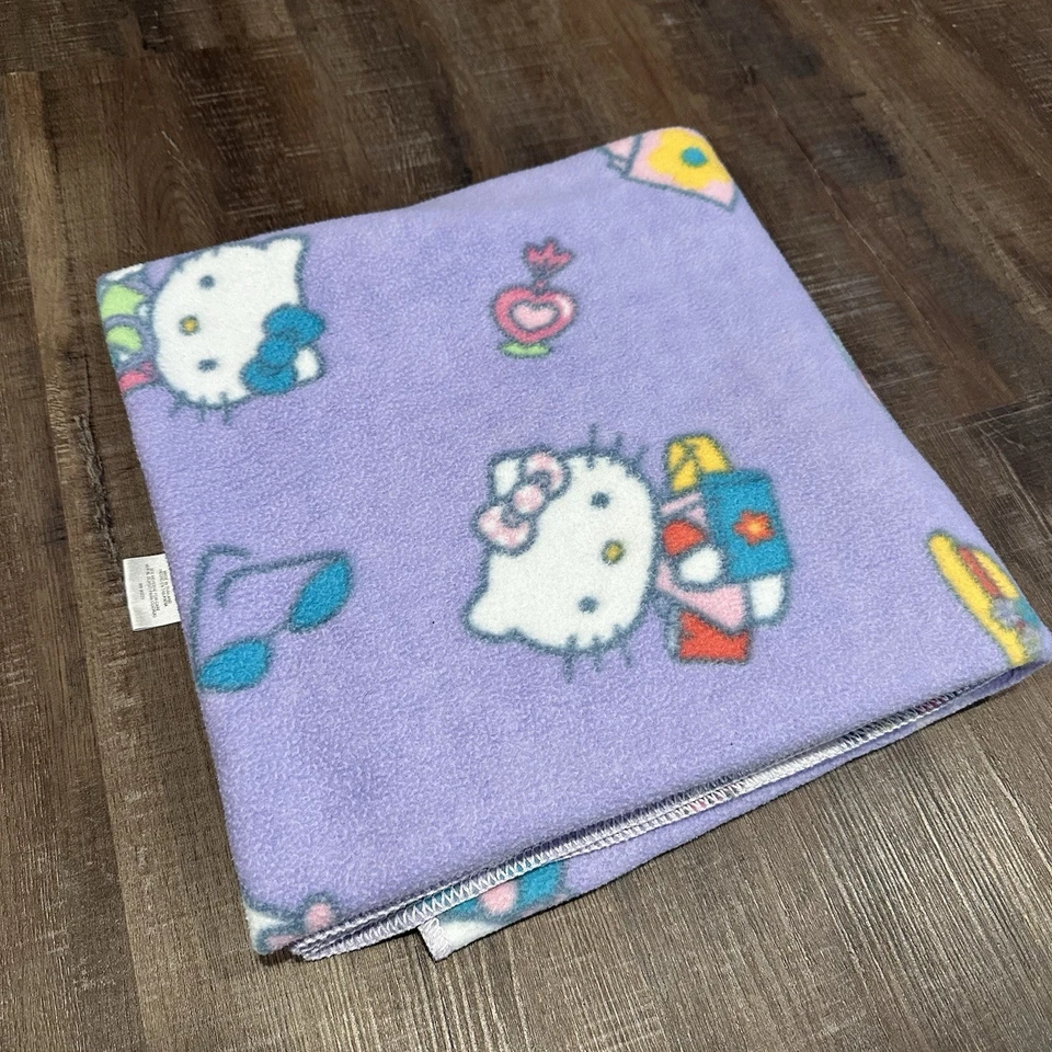 Manta polar Hello Kitty púrpura vintage Sanrio Let’s Shop perlas Y2K 2003 Foto 4 de 4
