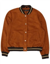 Giacca bomber donna Zara UK 14 medio marrone poliestere CV02
