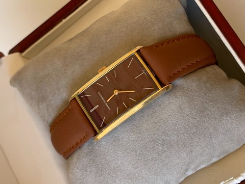 Reloj Tanque Girard-Perregaux Años 60 Manual Lleno de Oro Esfera Borgoña 21x36 - Imagen 5 de 24