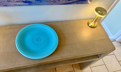 Vintage Fiesta Ware Turquoise 14'' Chop Plate Platter Homer Laughlin Fiestaware