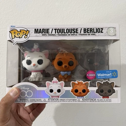 Funko POP Vinyl Disney 100 Aristocats Marie Toulouse Berlioz 3 Pack Flocked