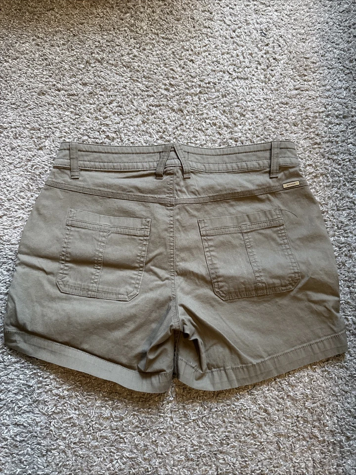 Bermuda de caminhada Prana mistura de algodão orgânico caminhada acampamento ao ar livre feminina tamanho 8/29 - Imagem 2 de 4