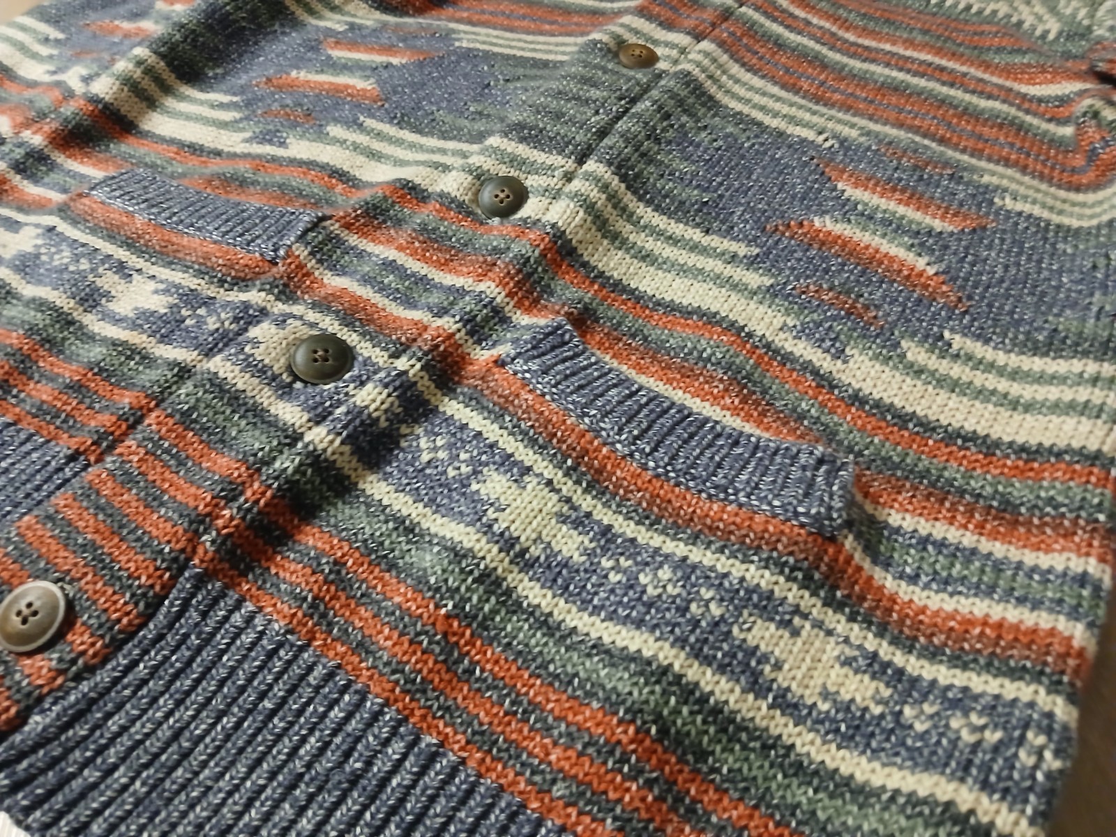 Faherty Thunderbird Serape Jacquard Button Knit C… - image 5