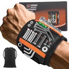 Magnetic Wristband with 15 Strong Magnets for Holding Screws, Nails, Drill Bi...