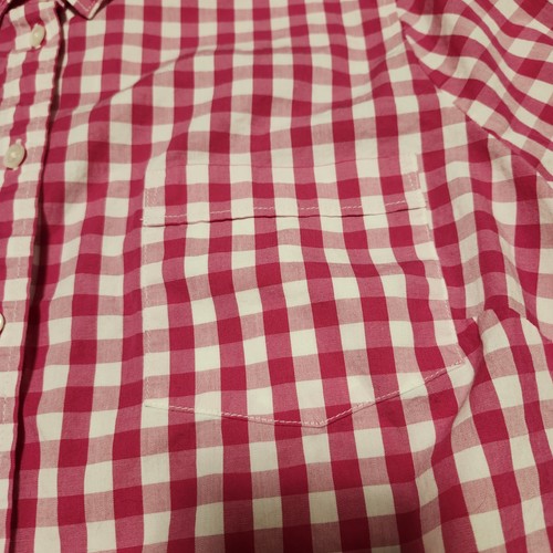 J Crew Factory Shirt Womens 2X Pink White Gingham Check Button Down Pocket - Picture 4 of 15
