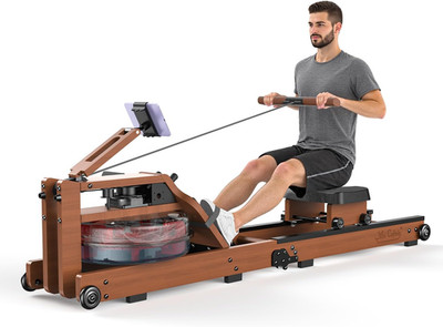 Water Rowing Machine for Home Use- Rower Machine 400LBS Weight Capacity with Ded