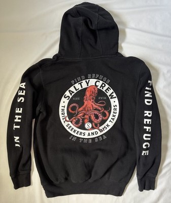 Salty Crew Hoodie Men  unisex small Black find refuge 