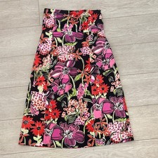 Vintage Lilly Pulitzer Strapless Tie Back Black Pink Floral Dress MS M short 