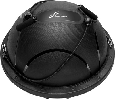 Half Balance Ball - Inflatable Exercise Ball Trainer with Resistance Bands & Pum