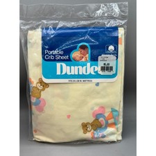 Dundee Baby Vintage Yellow Teddy Bear Rocking Horse Portable Crib Sheet NEW