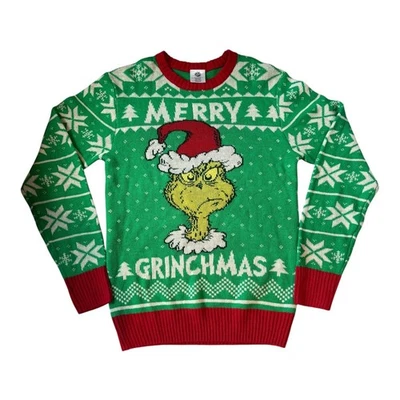 The Grinch Merry Grinchmas Ugly Christmas Sweater Unisex Green Red Sz M Retired - Image 1 of 4