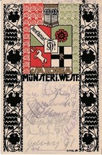 Studentika 1923 Saxonia Münster Studentica Couleurkarte CV Studentenverbindung