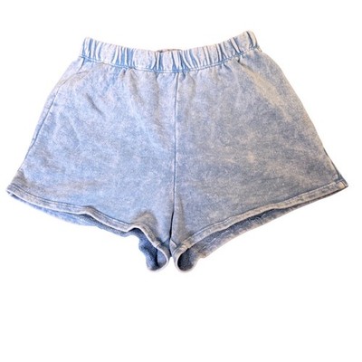 Emory Park Womens sz S Blue Acid Wash Cotton French Terry Lounge Shorts M7554P