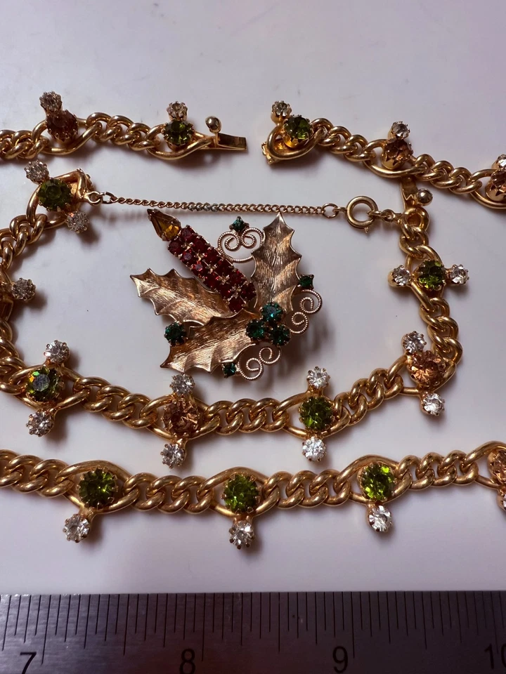 Collection Lot Amazing Variety Vintage Rhinestone HOBE Jewelry - W7 - Image 3 of 4