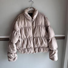 Jordan Full-Zip Oversized Puffer Jacket Desert Tan FB5149-277 Womens XS