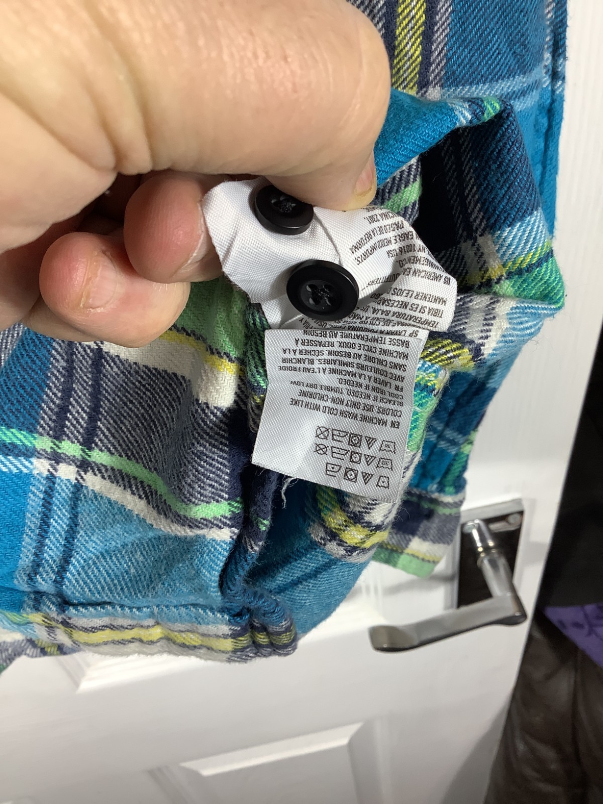 American Eagle Flannel Shirt Men's Size Large Blue Sku 326 image 3