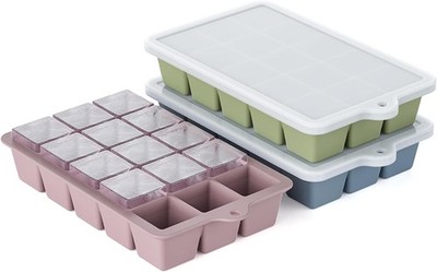 HANCELANT 3 Pack Silicone Ice Trays with Lid