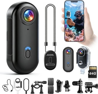 4K Mini Thumb Action Camera Portable Video Recording Cam for bicycle, motorcycle