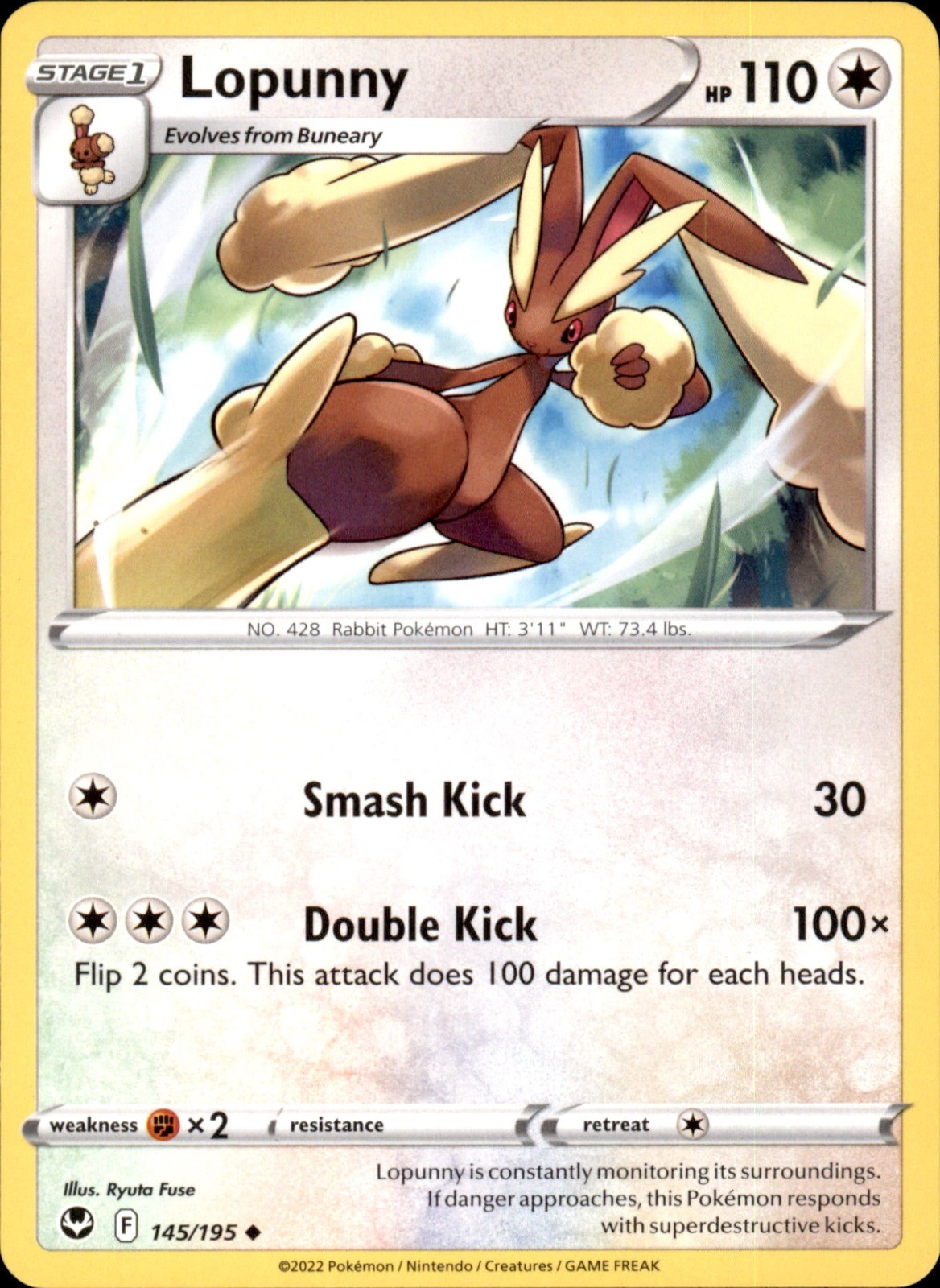 Lopunny 145/195 Uncommon - Pokemon SWSH12: Silver Tempest