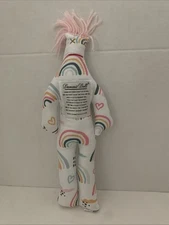 Dammit Doll 13” Plush Stress Reliever,  Gag Gift, Pink Hair , Rainbow & Hearts