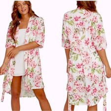 Show Me Your Mumu Brie Robe in Garden of Blooms, One Size, Pink Floral Rose