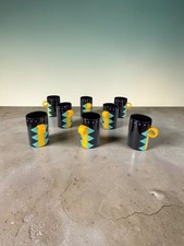 Vintage 80s Postmodern Memphis Style Mugs Set of 8 - From Philly Mondrian House