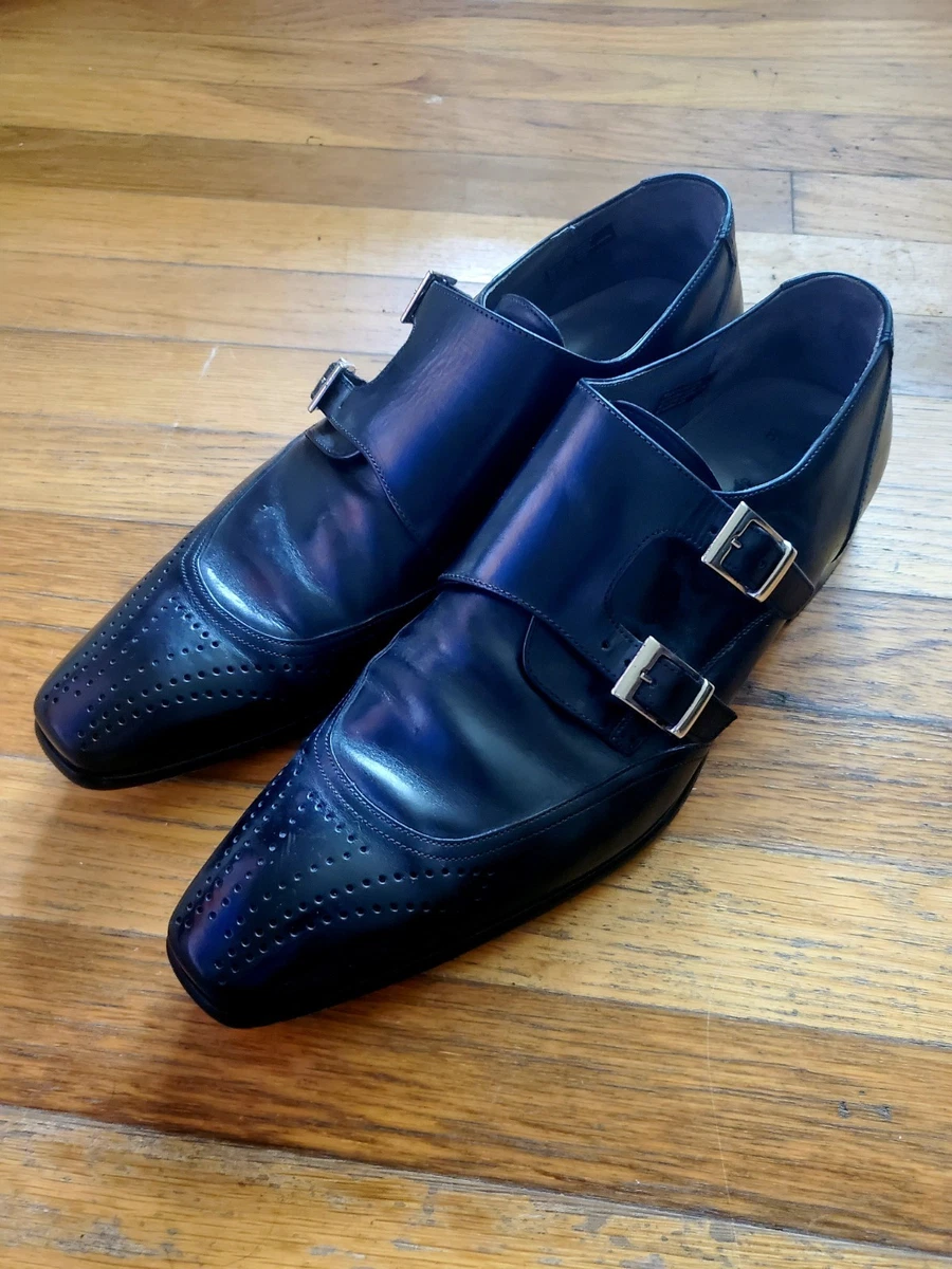 Lloyd 1888 RYDER Black Leather Double Monk Strap Brogue 
