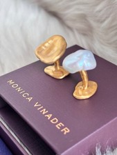 MONICA VINADER 💎 Amy Powney Keshi Pearl Cufflinks 18k Gold RRP £149