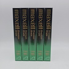 LOT 5 : Maxell 8 Hour T-160 VHS SEALED Premium Grade Blank Video Cassette Tapes