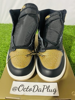 Size 9.5 - Air Jordan 1 Retro OG High Black Gold for sale online