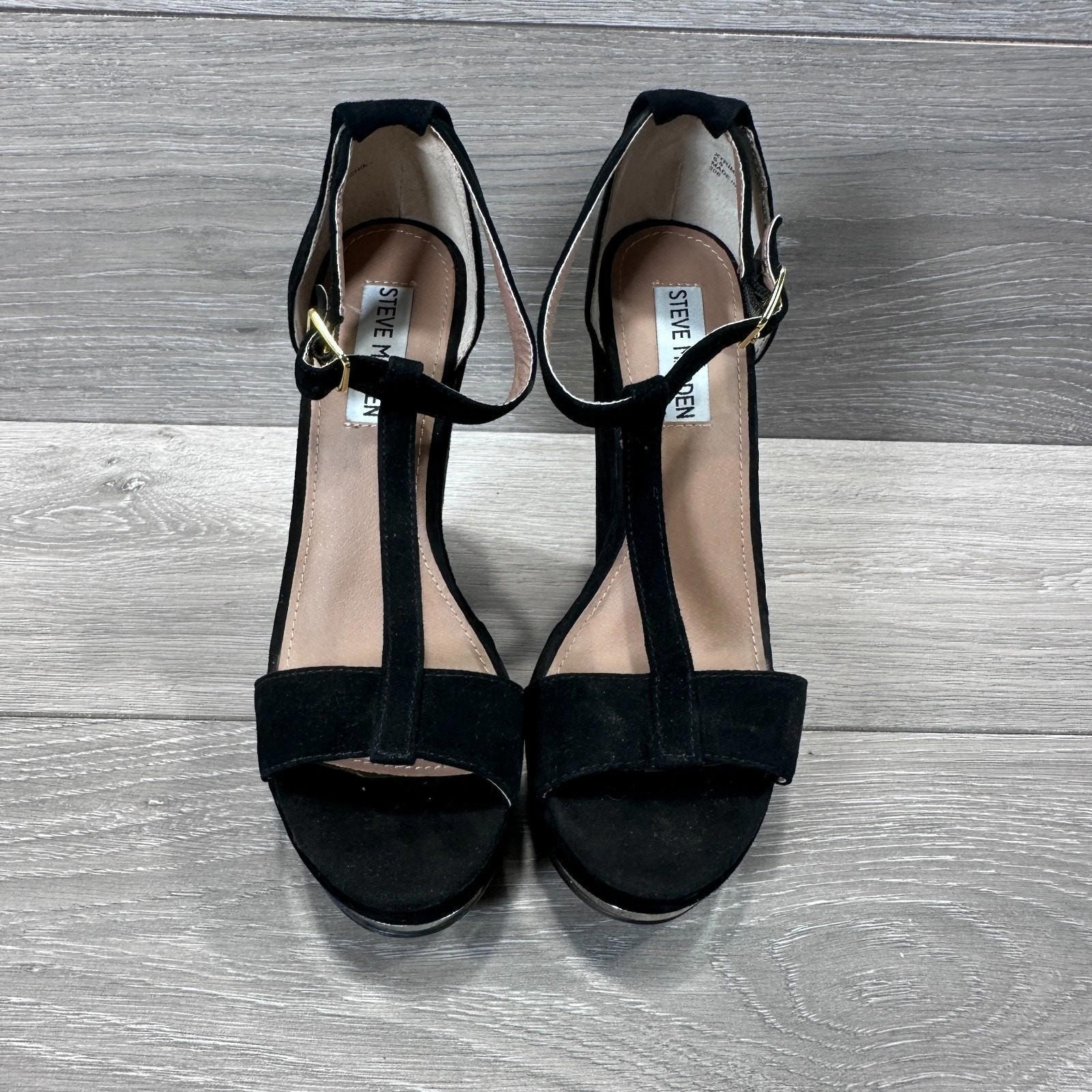 Steve Madden Xtreme Wedge Womens UK 5.5 Black Suede