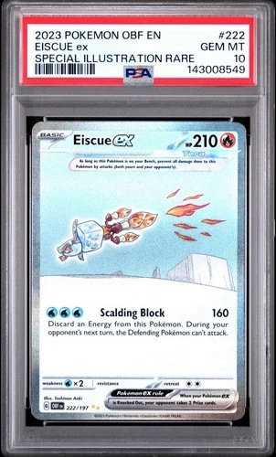 Pokemon OBF 222/197 - Obsidian Flames Eiscue ex Special Illustration Rare PSA 10