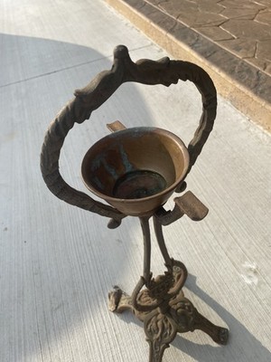 Vintage Cast Iron Floor Smoking Stand Cigar Ashtray 26” Ornate New