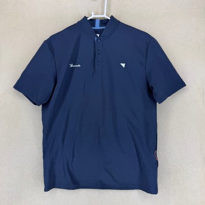 Macade Golf Concept Men Large Navy Blue Short Sleeve Polo Shirt Collared