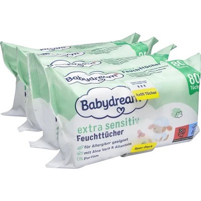 Babydream extra sensitiv Feuchttücher Spar-Pack 4 x 80 Tücher
