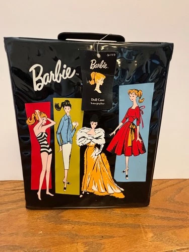 2002 Vintage Barbie Case REPRODUCTION Black Glossy Vinyl New With Tag
