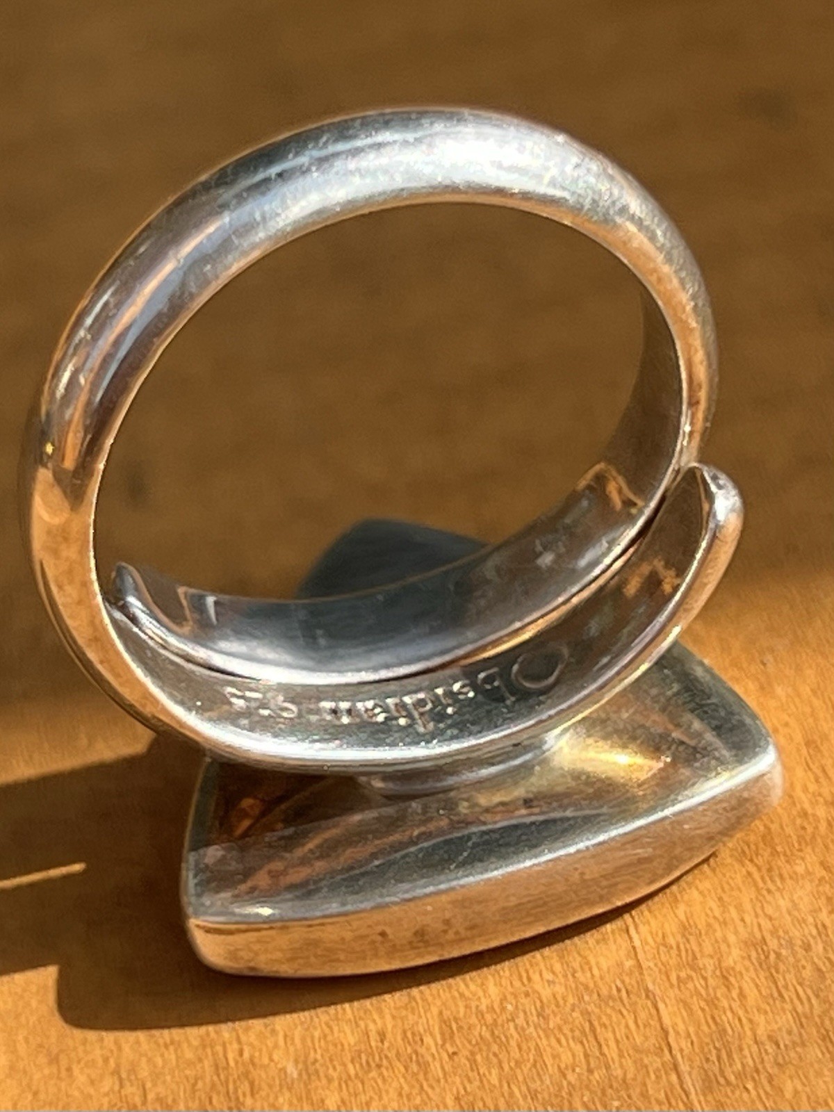 Jasper Adjustable Silver Ring Triangular Shape St… - image 4