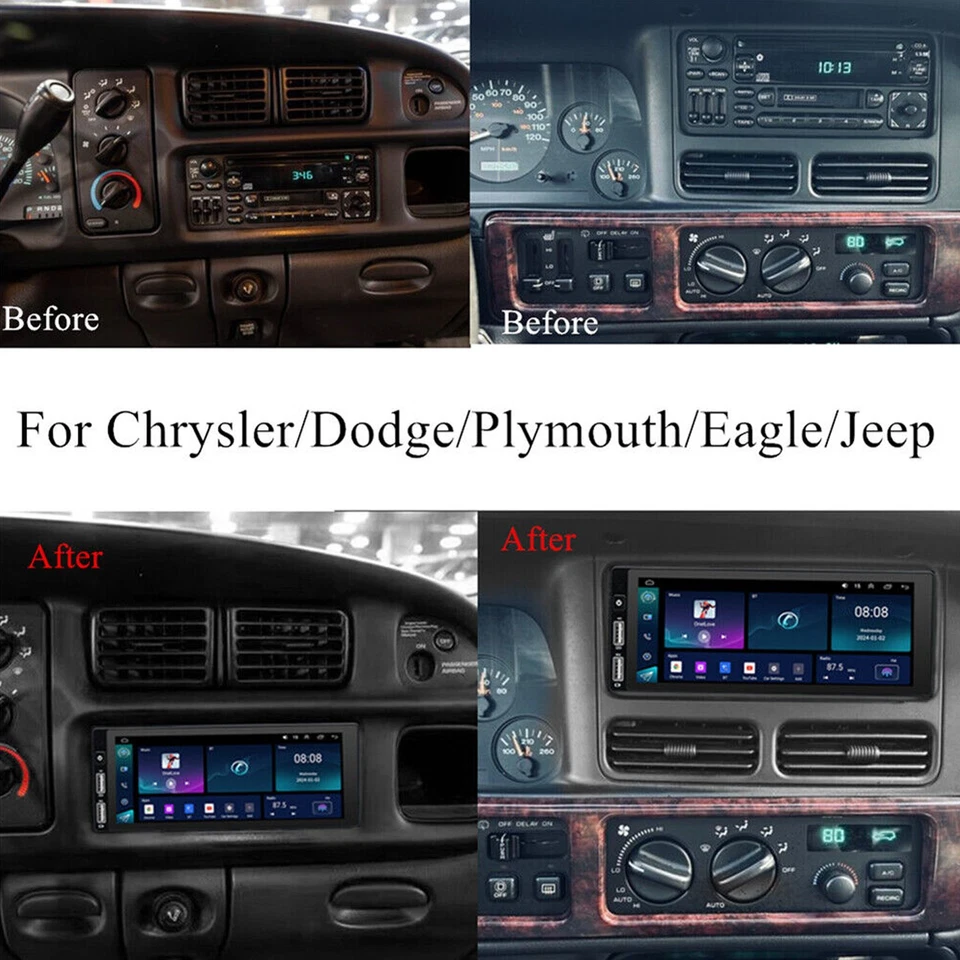 64G Android14 CarPlay Car Stereo Radio GPS For 1990-2000 Chrysler Town & Country - Image 3 of 4