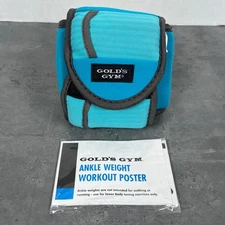 1 Pair of Gold's Gym Ankle Weights 5 lbs Teal Blue Workout Fitness EUC