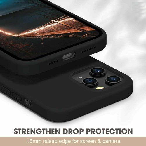 Funda protectora TPU de gel suave delgada de silicona negra a prueba de golpes para iPhone 11 Pro - Imagen 4 de 5