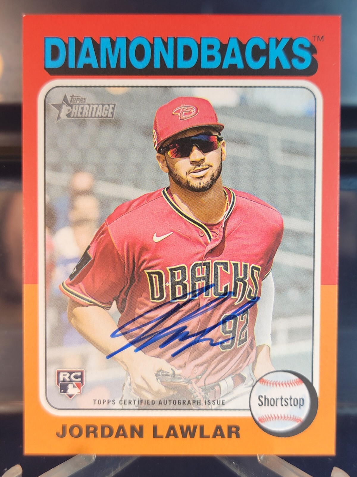 2024 Topps Heritage #ROA-JLA Jordan Lawlar RC Real One Autographs Diamondbacks
