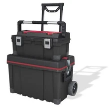 24" Portable Rolling Tool Box Combo Small Tray Utility Garage Storage Organizer