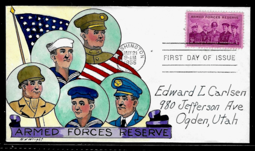 1067 3c Stamp (1955) THE USA RESERVES FDC HD/HP FROM WILLIAM N. WRIGHT !!! - Picture 1 of 1