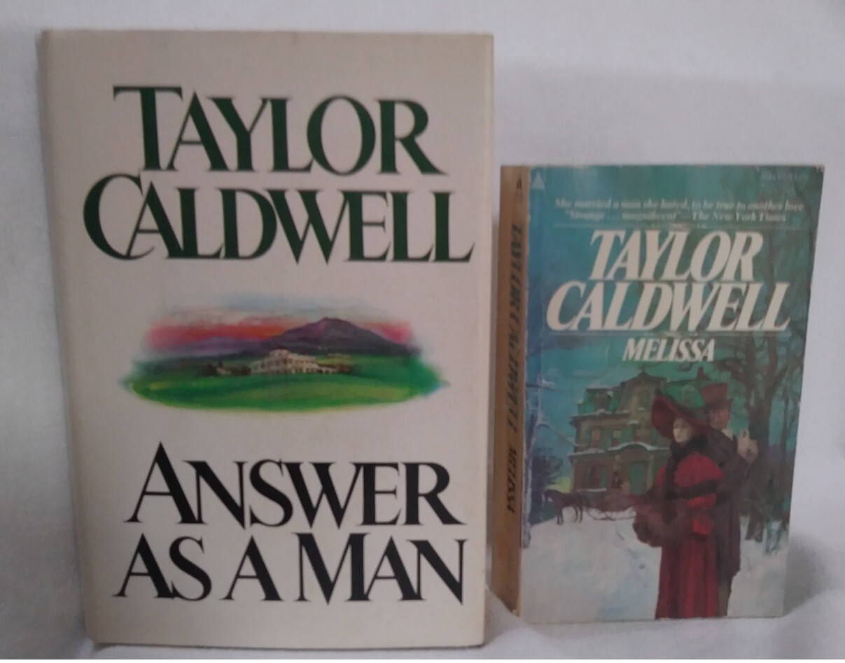 Taylor Caldwell Answer As Man 1980 HC / Melissa 1976 Ppb Lot of 2 Books Romance
