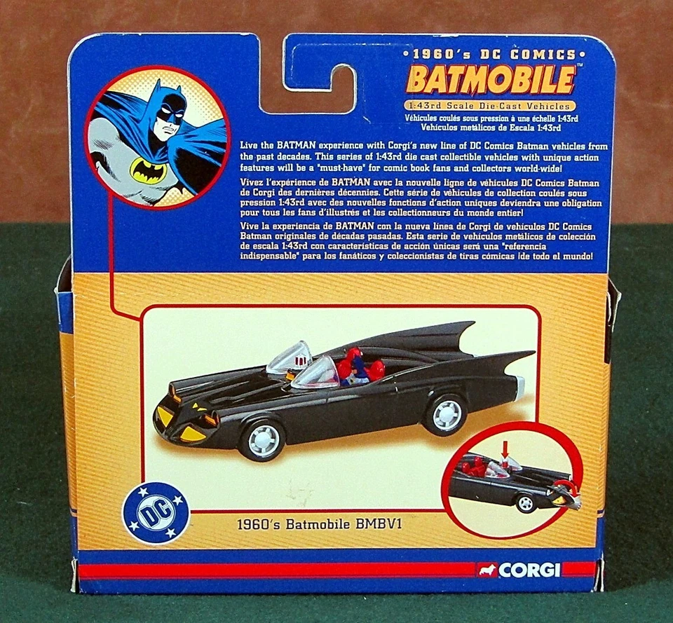 77301 CORGI 1960'S DC COMICS BATMAN BATMOBILE 1:43 SCALE DIE-CAST VEHICLE EXMT - Image 3 of 4
